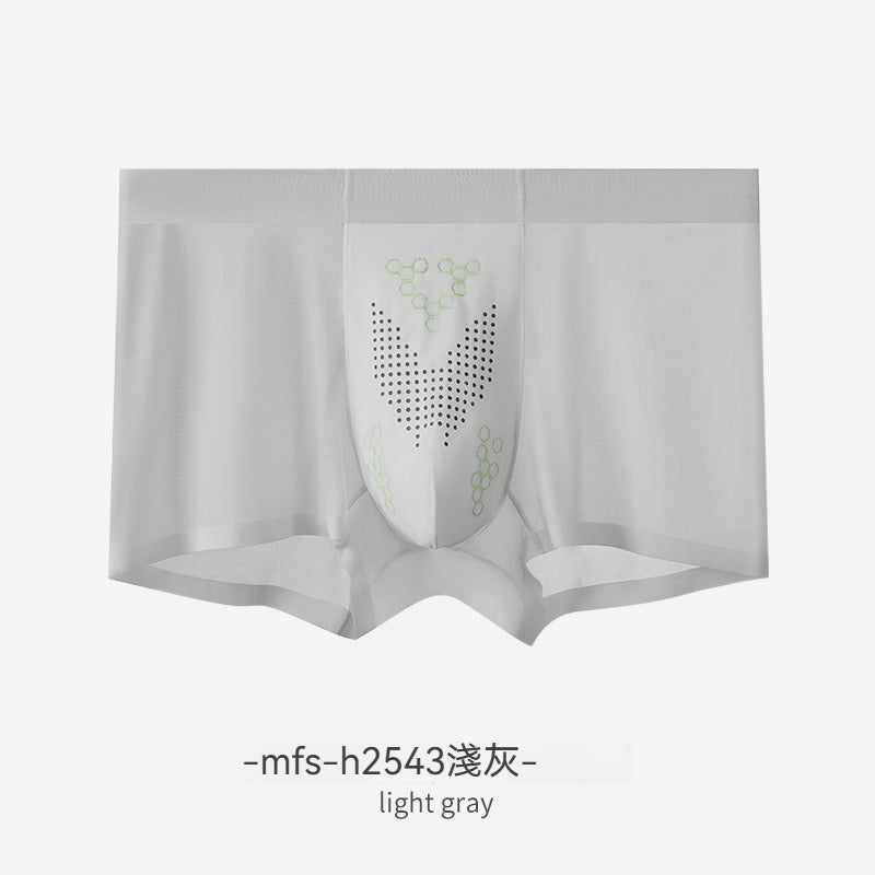 【穿了比沒穿還舒適!】薄紗面膜褲~新款溫控內襠高支高密冰絲男士平角內褲