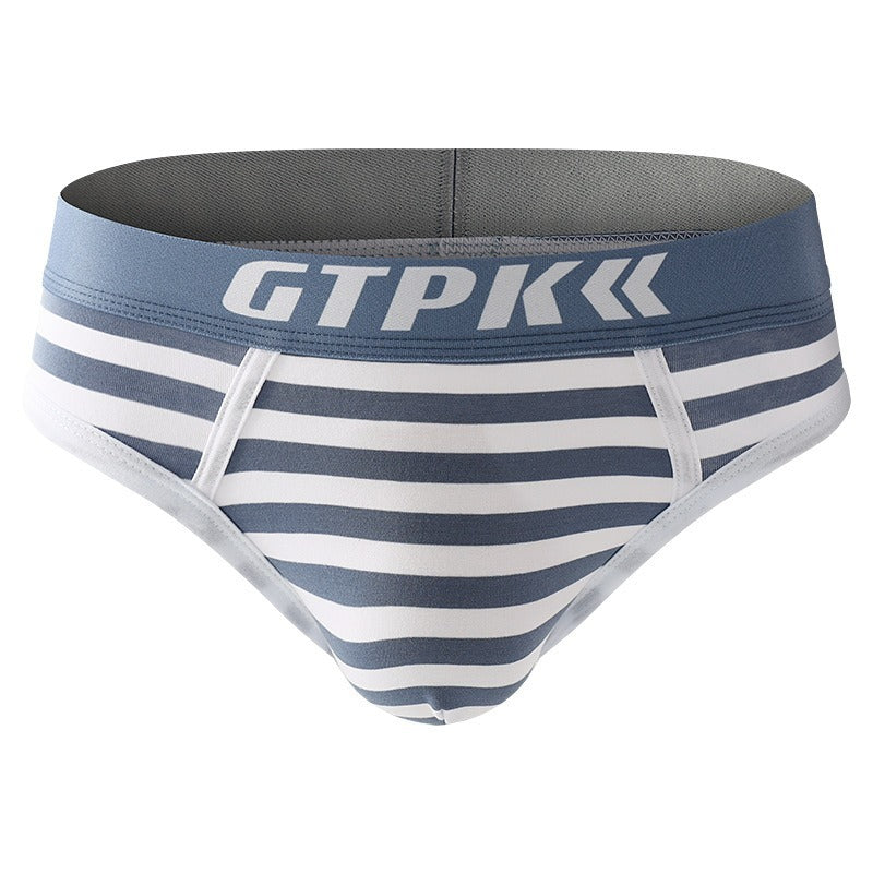 超值組合價【棉感親膚不悶熱】雙層加長U凸透氣襠~新款潮流港風條紋中腰男士內褲