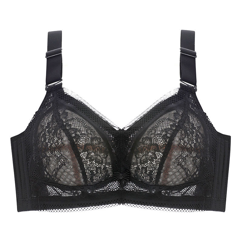 黑色大碼透氣蜂巢杯內衣