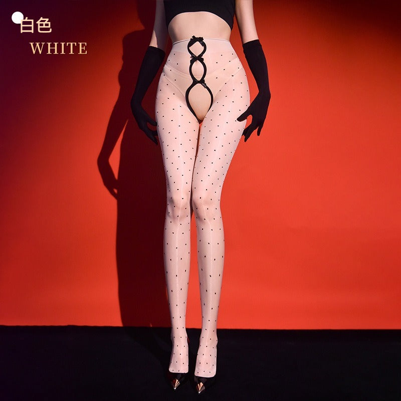 【5D極光波點系列】保密發貨~新款超薄親膚防曬性感開襠絲襪