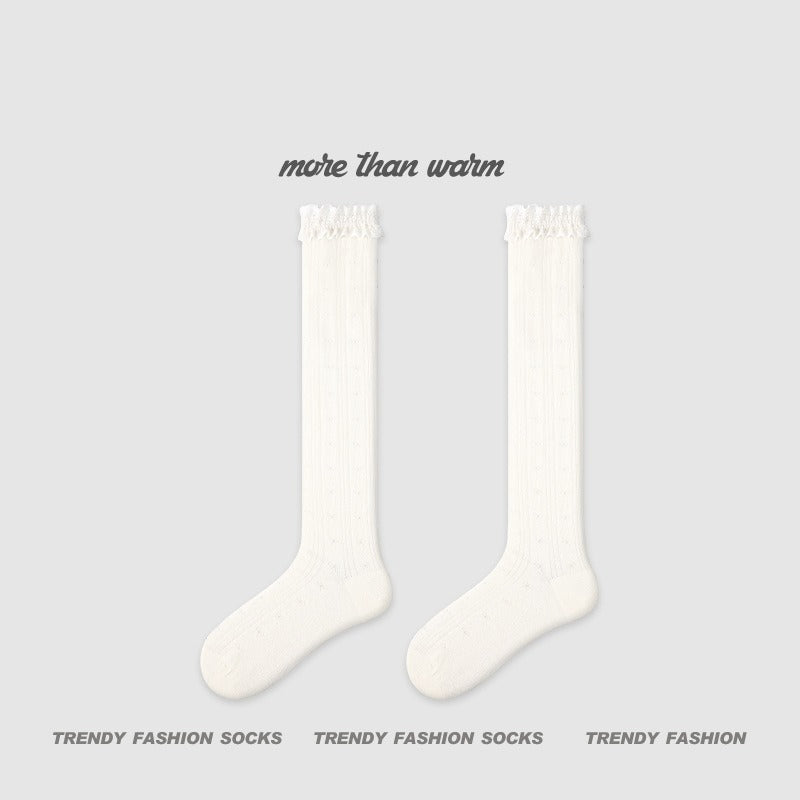 【學院風甜美系列】2026春夏新款甜美防蚊襪波點蝴蝶結網眼透氣女士長筒襪