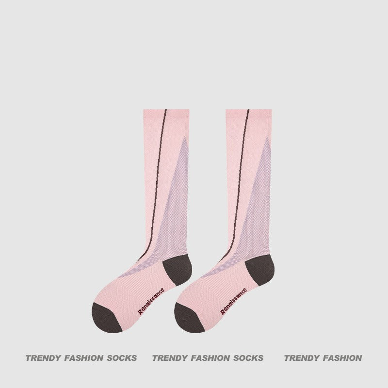 【微壓運動款】專為運動而生~新款壓力顯瘦細密網眼透氣長筒襪