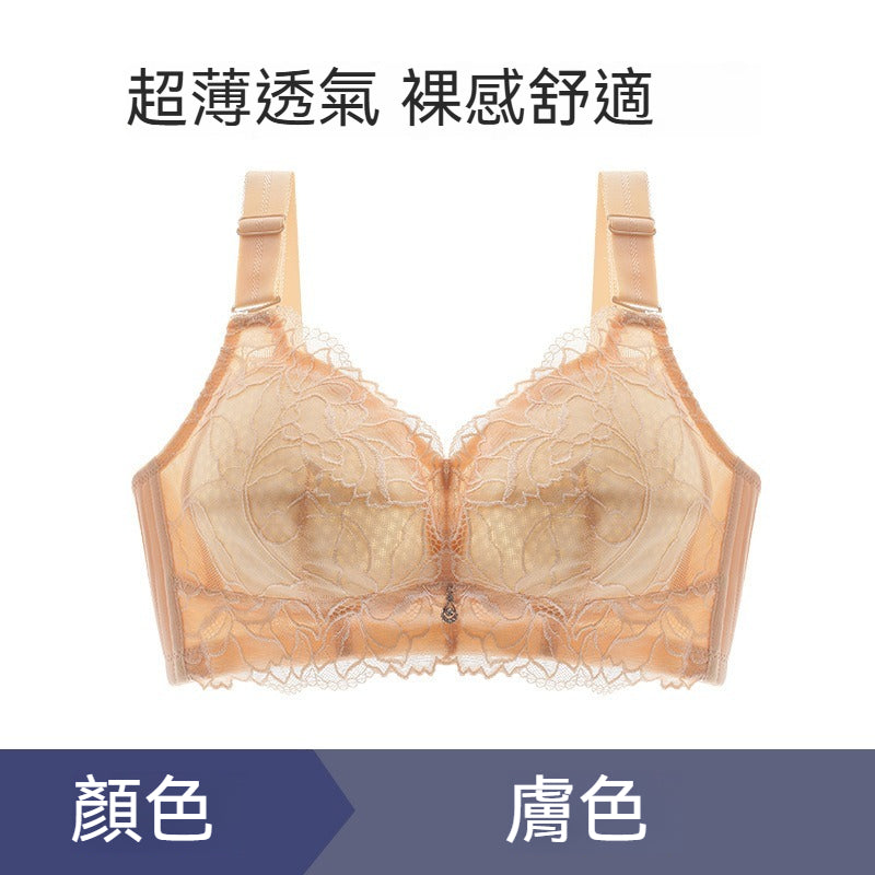 超值組合價【薄到透光!】輕盈無感還聚攏才是真正好內衣!夏季新款蜂巢杯透氣蕾絲不凸點無鋼圈內衣