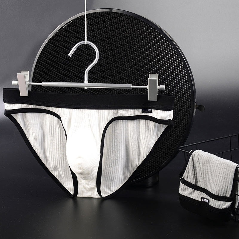 低腰螺紋棉質U凸大囊袋男士內褲