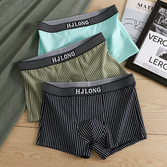 【網孔內襠】條紋設計透氣純棉中腰內褲