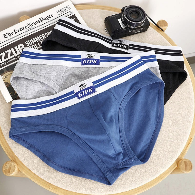 【日系精選】織標印花改良版男士純棉三角內褲