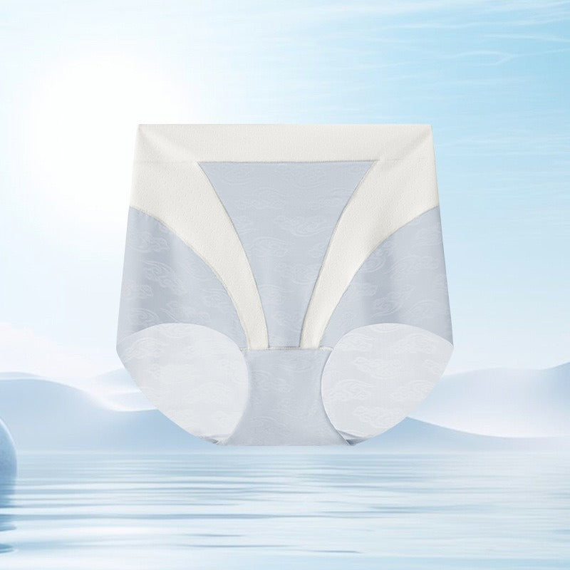 超值組合價【高級感祥雲提花設計】輕薄易幹!2025新款無痕高腰冰絲桑蠶絲透氣彈力內褲