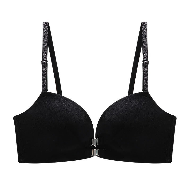 【交叉美背~秒變背影殺!】深V雙前扣上托聚攏美背光面內衣