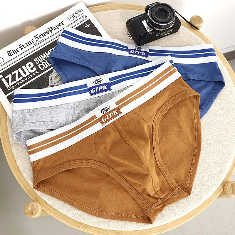【日系精選】織標印花改良版男士純棉三角內褲