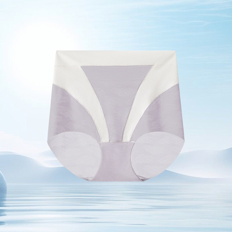 超值組合價【高級感祥雲提花設計】輕薄易幹!2025新款無痕高腰冰絲桑蠶絲透氣彈力內褲