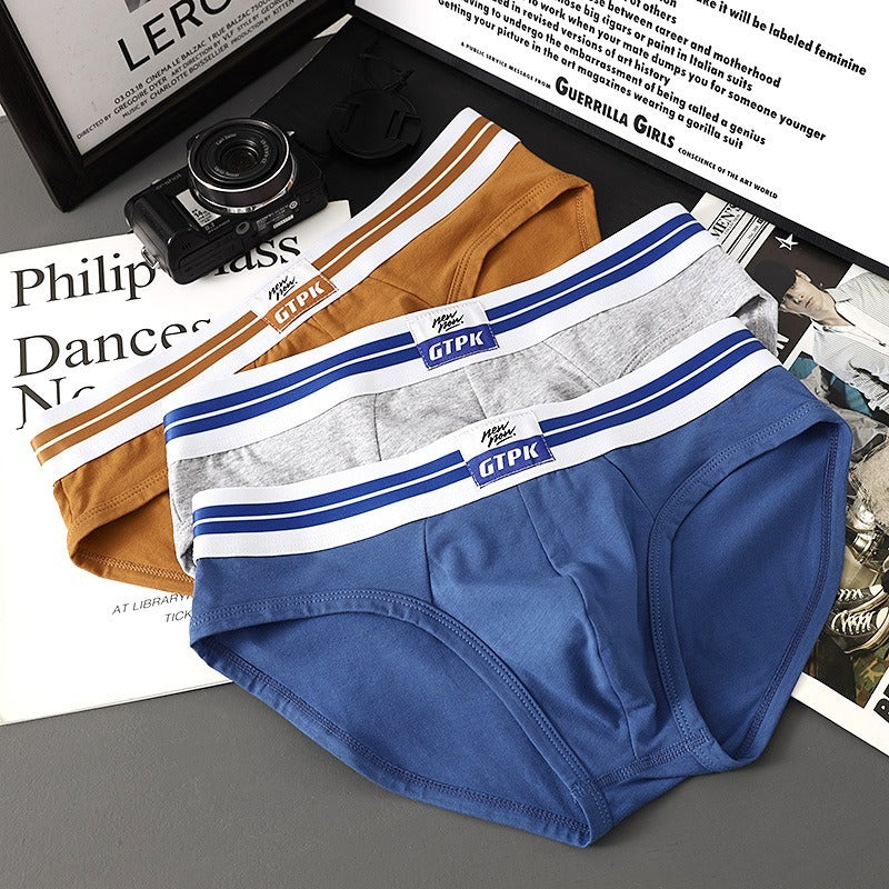 【日系精選】織標印花改良版男士純棉三角內褲