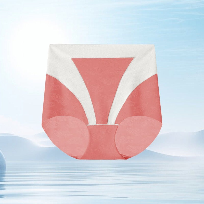 超值組合價【高級感祥雲提花設計】輕薄易幹!2025新款無痕高腰冰絲桑蠶絲透氣彈力內褲