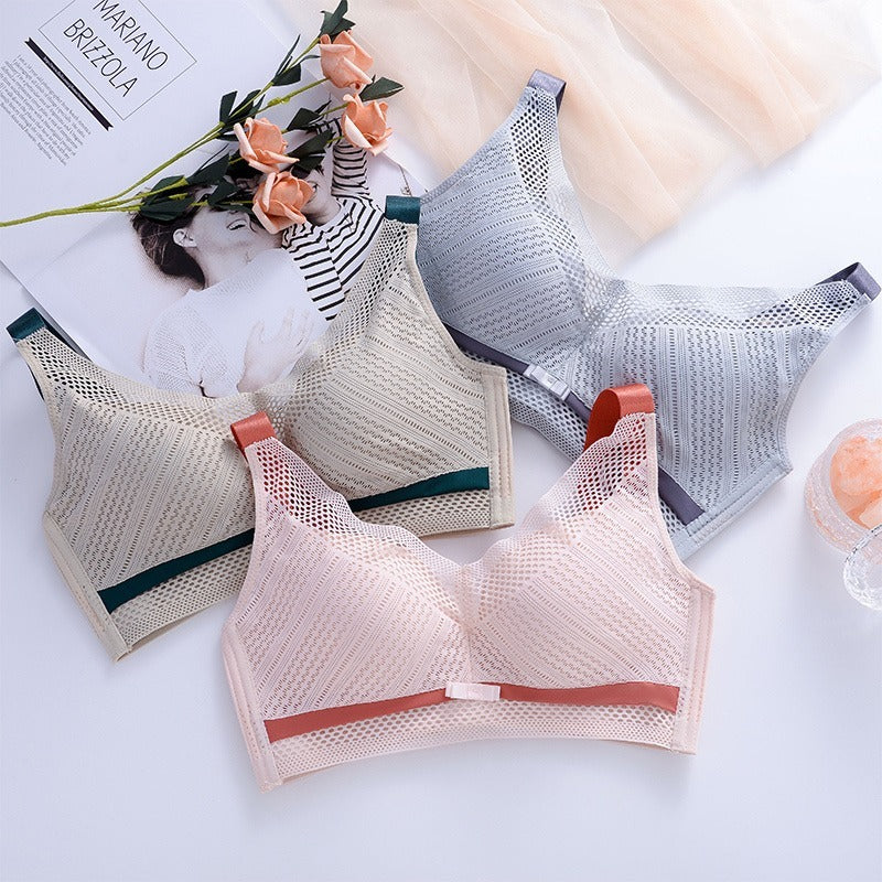 超值組合價【告別臃腫!宛如第二層肌膚~】性感花卉蕾絲~全身網孔設計!新款鏤空網孔花邊顆粒內杯大碼內衣