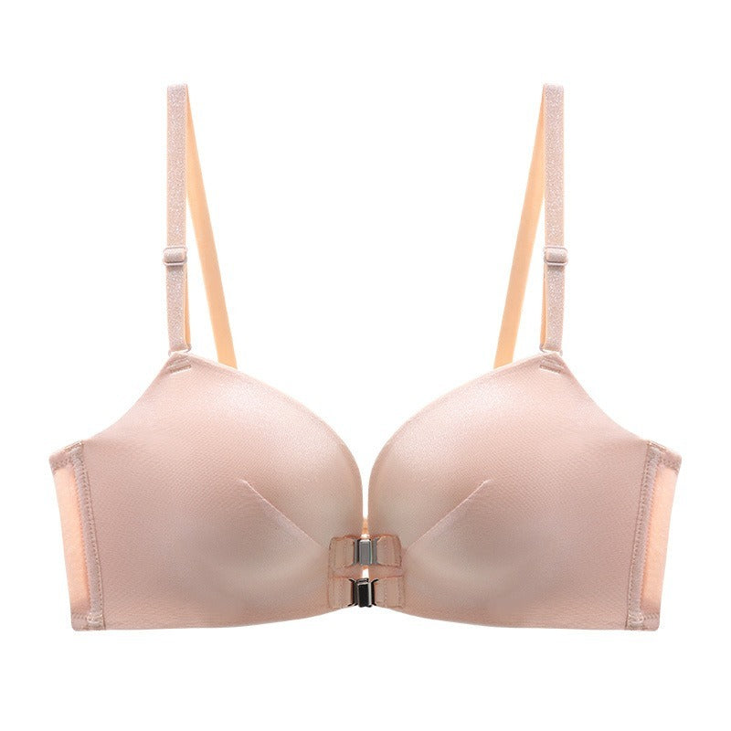 【交叉美背~秒變背影殺!】深V雙前扣上托聚攏美背光面內衣