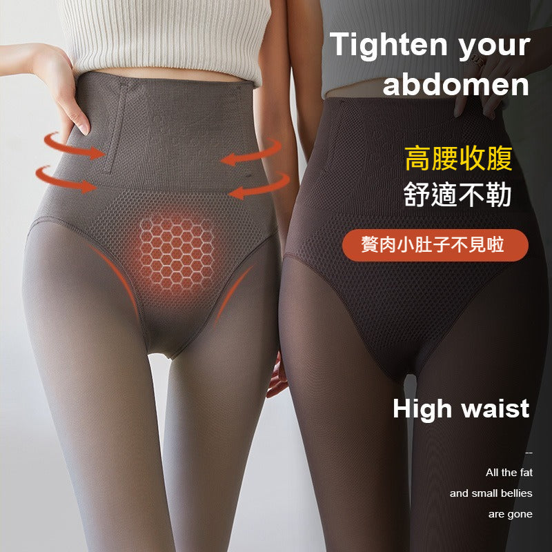 【高腰收腹系列】光腿神器!新款空姐灰黑透膚一體無縫微壓塑形打底襪打底褲