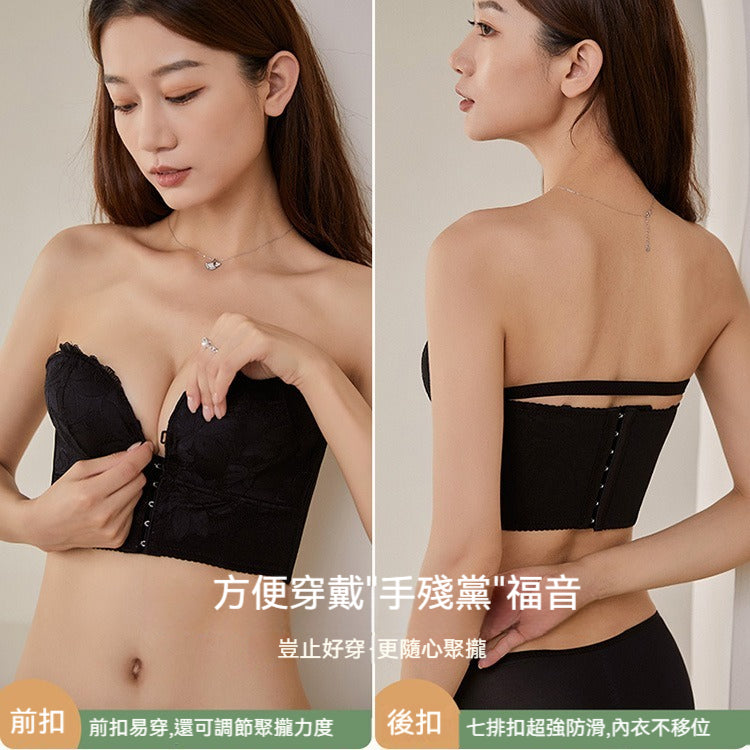 無肩帶七排扣內衣