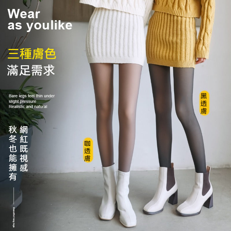 【高腰收腹系列】光腿神器!新款空姐灰黑透膚一體無縫微壓塑形打底襪打底褲