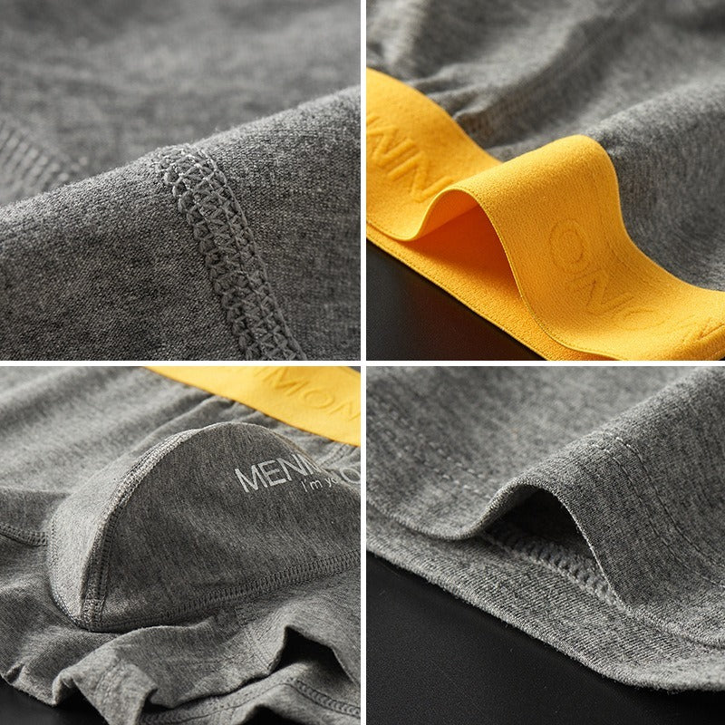 【內在品味之選】穿過就回不去!經典黃腰帶純棉透氣平角男士內褲