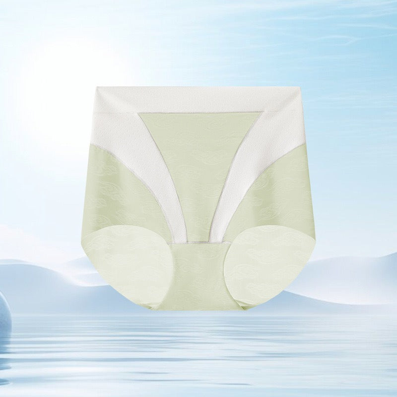 超值組合價【高級感祥雲提花設計】輕薄易幹!2025新款無痕高腰冰絲桑蠶絲透氣彈力內褲