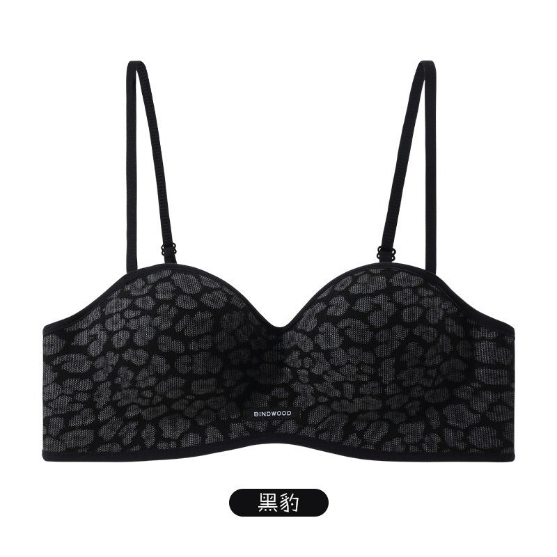 【熱辣豹紋系列】無痕美背穩托不晃小胸顯大聚攏收副乳圓潤性感撞色文胸