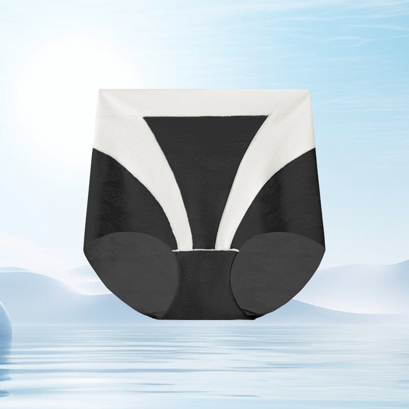 超值組合價【高級感祥雲提花設計】輕薄易幹!2025新款無痕高腰冰絲桑蠶絲透氣彈力內褲