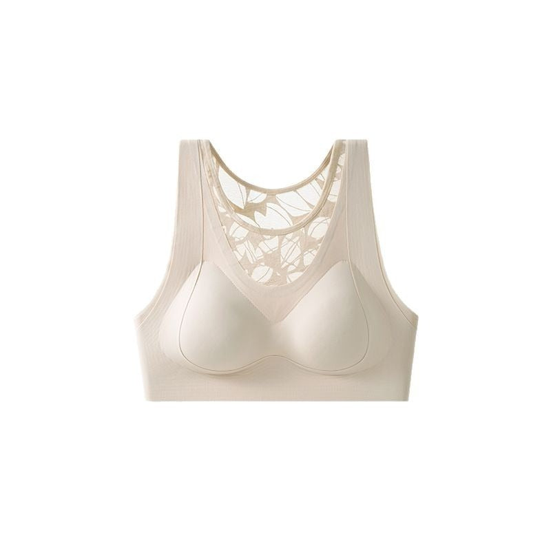 【蕾絲美背,鏤空提拉】機洗不跑杯!運動也能穿~新款穩固防震塑形調整型無鋼圈內衣背心