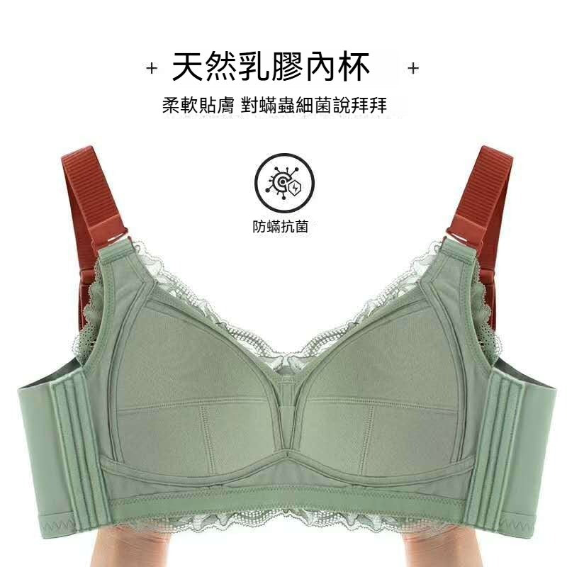 【大胸顯小神器!】包裹無擠壓~0.3cm超薄內杯!新款軟支撐撞色蕾絲全包容大碼內衣