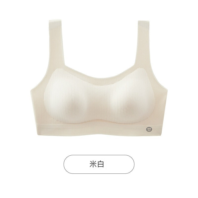 超值組合價【一字帶撩人美背】半固定杯~無拼接一片式!新款背心式透氣無鋼圈美背內衣