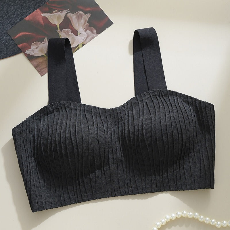 超值組合價【圓潤飽滿 自然顯胸】輕盈向上!新款可拆卸聚攏收副乳立體條紋無鋼圈內衣