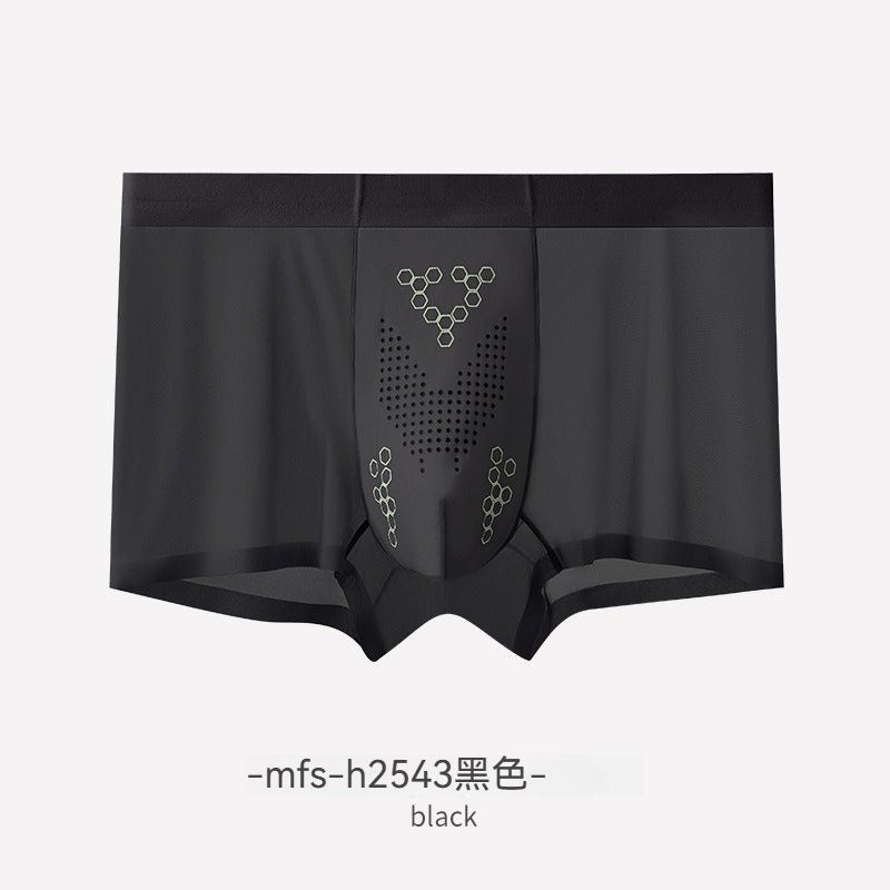【穿了比沒穿還舒適!】薄紗面膜褲~新款溫控內襠高支高密冰絲男士平角內褲