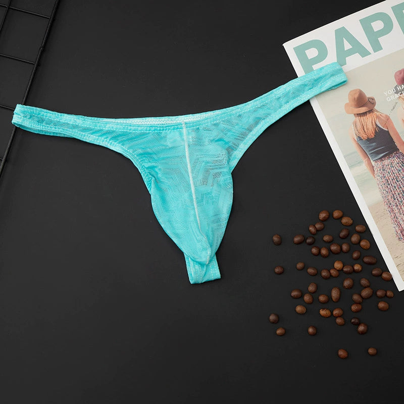 超值組合價【分離式大囊袋~】性感與舒適兼得!新款蕾絲透視印花性感男士內褲