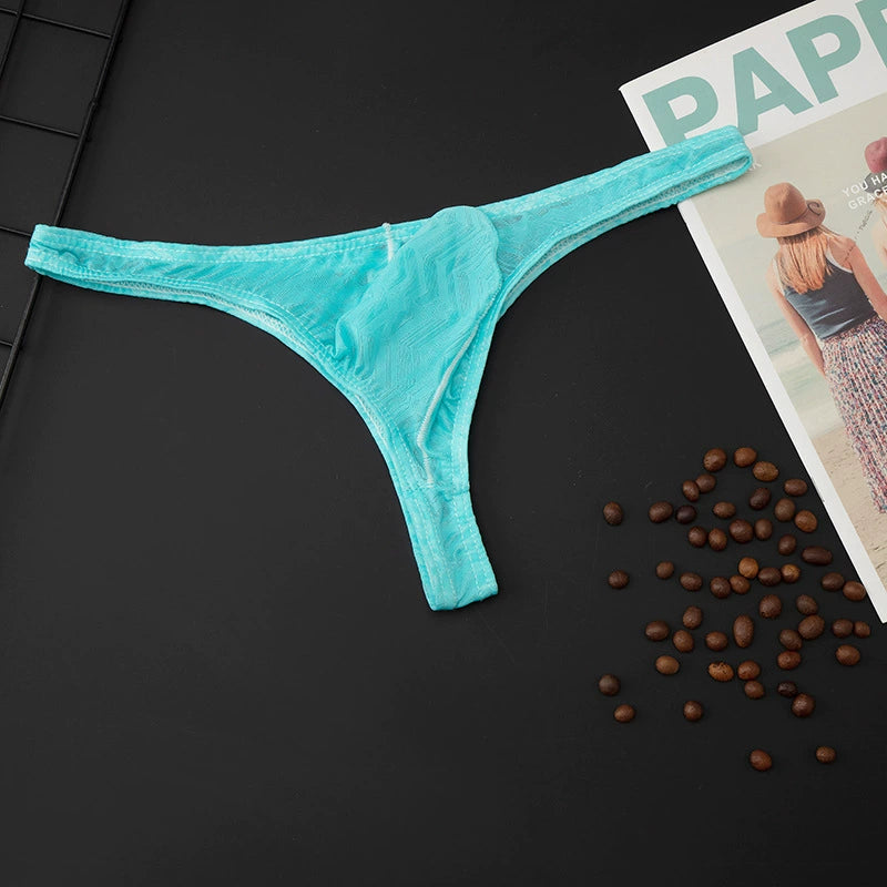 超值組合價【分離式大囊袋~】性感與舒適兼得!新款蕾絲透視印花性感男士內褲