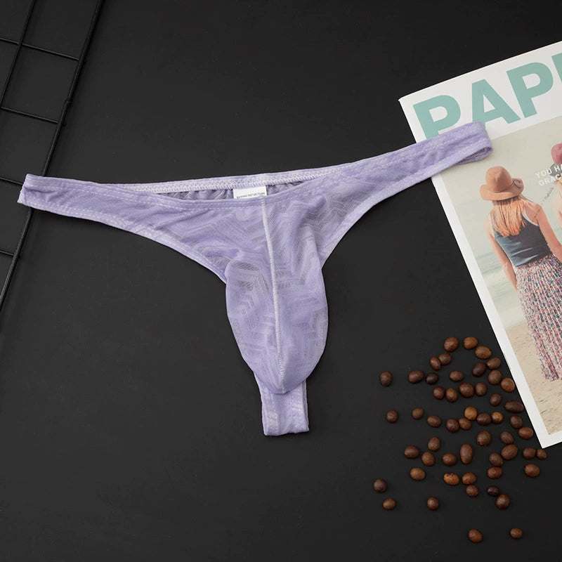 超值組合價【分離式大囊袋~】性感與舒適兼得!新款蕾絲透視印花性感男士內褲