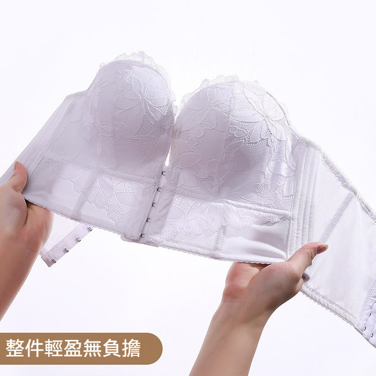 白色無肩帶排扣內衣