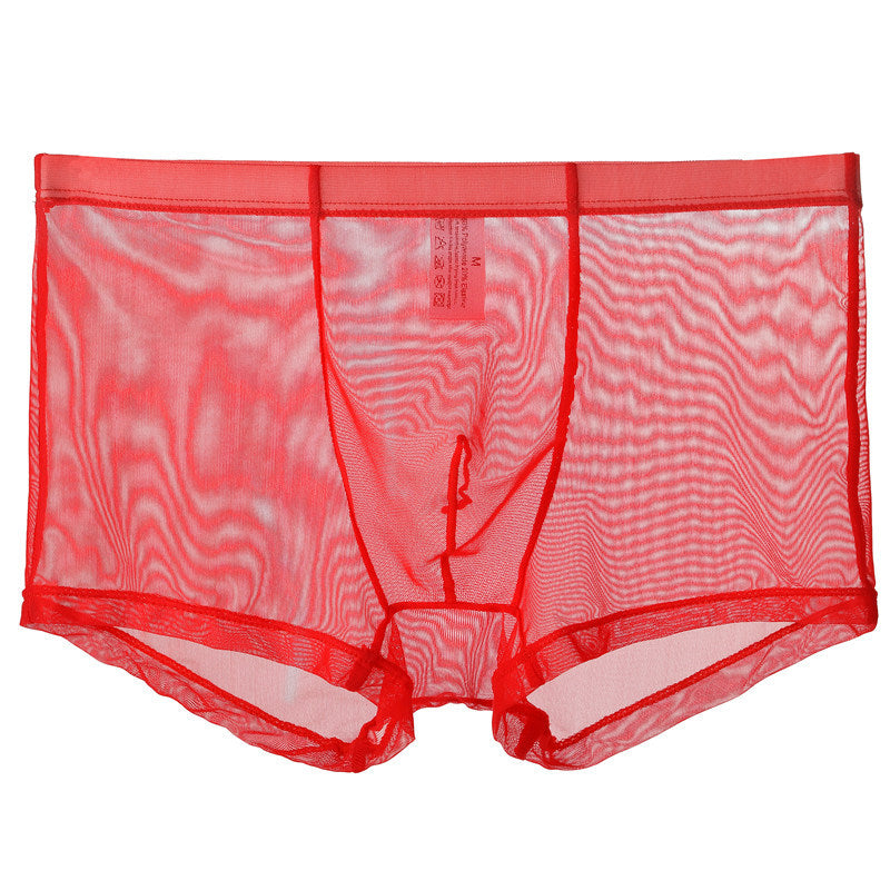 Ultra-thin breathable lace mesh underwear for men