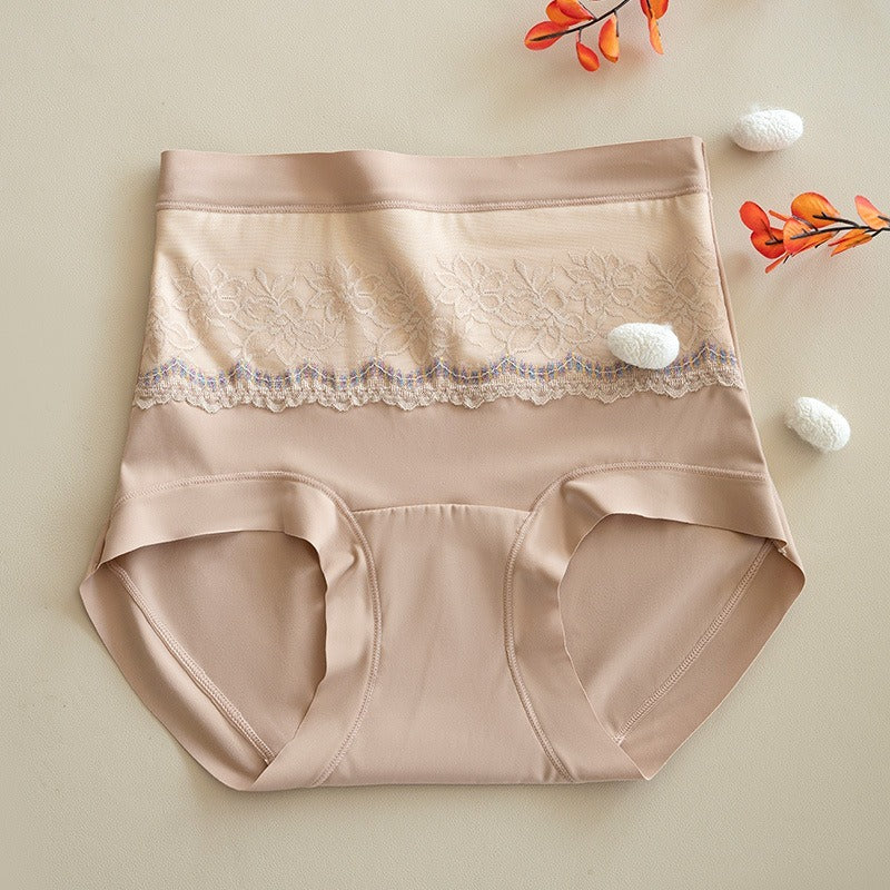 【給你溫暖的秘密】收腹不夾臀！雙層保暖收腹桑蠶絲底襠抗菌高腰内褲