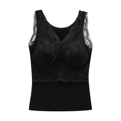 【秋冬磨毛系列】免穿内衣~新款秋冬保暖深V蕾絲内衣背心Bratop