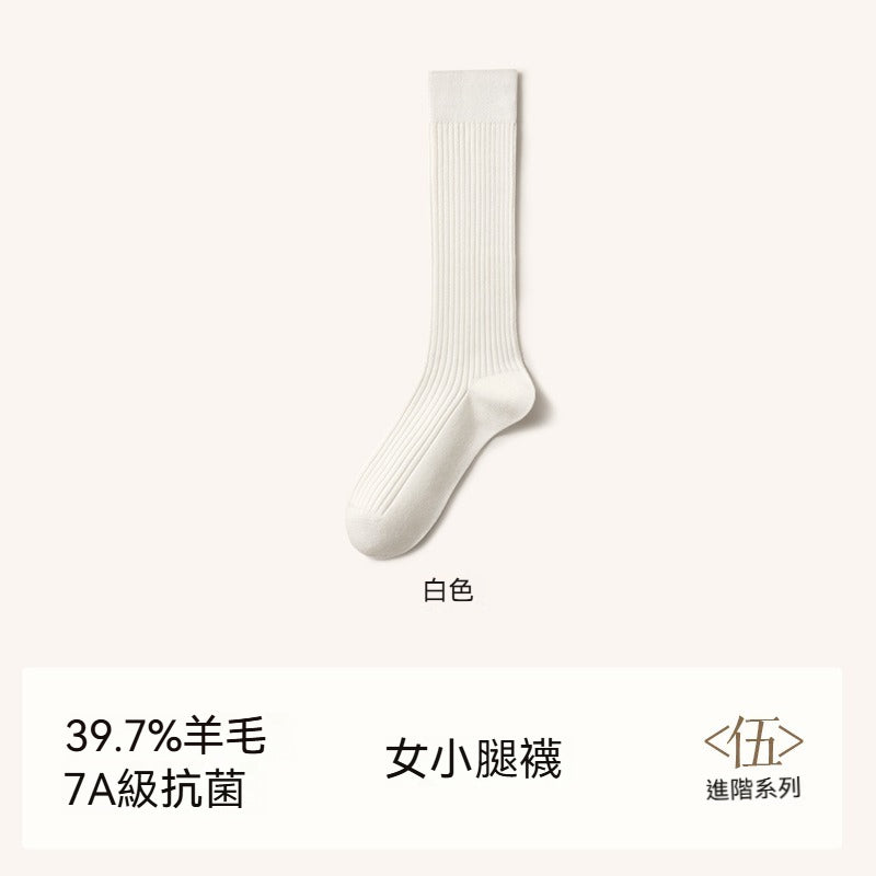 【兩種長度可選~】保暖不臃腫~39.7%羊毛過膝高彈透氣不勒脚長筒襪