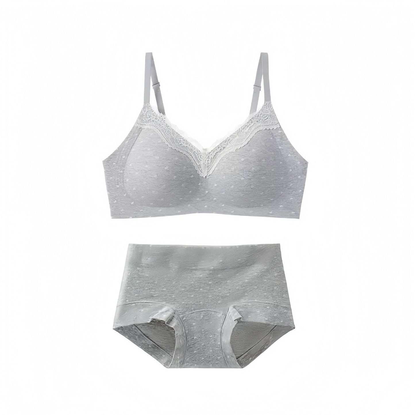 【法式純欲風】感恩回饋~少女感甜美碎花系列！新款蕾絲邊純棉無鋼圈聚攏無痕内衣套裝