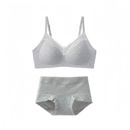 【法式純欲風】感恩回饋~少女感甜美碎花系列！新款蕾絲邊純棉無鋼圈聚攏無痕内衣套裝