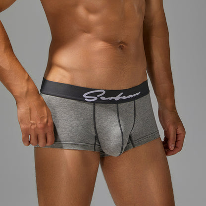 【純棉透氣質感】秋冬新款U凸囊袋撞色低腰緊身平角内褲