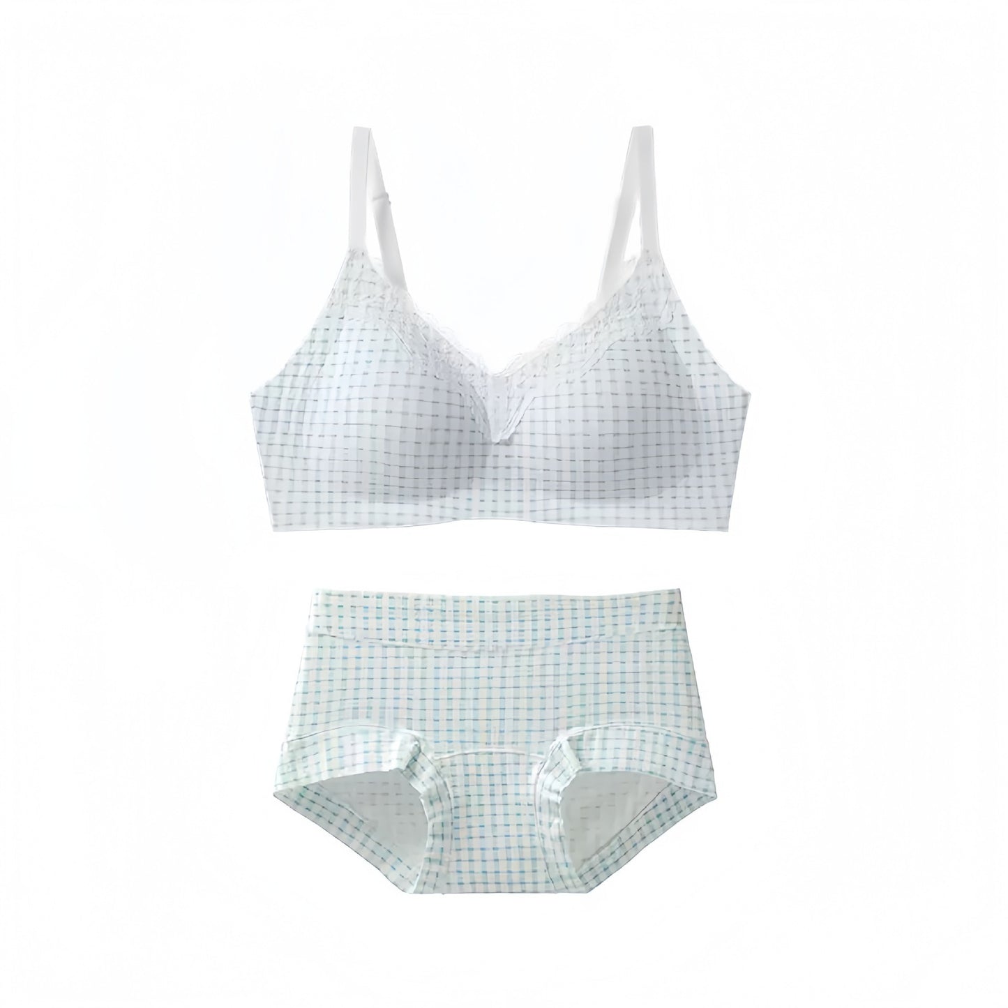 【法式純欲風】感恩回饋~少女感甜美碎花系列！新款蕾絲邊純棉無鋼圈聚攏無痕内衣套裝