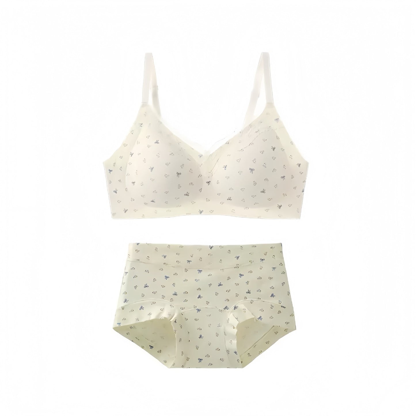 【法式純欲風】感恩回饋~少女感甜美碎花系列！新款蕾絲邊純棉無鋼圈聚攏無痕内衣套裝