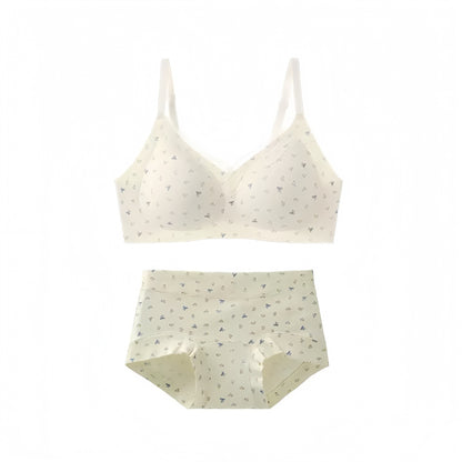 【法式純欲風】感恩回饋~少女感甜美碎花系列！新款蕾絲邊純棉無鋼圈聚攏無痕内衣套裝