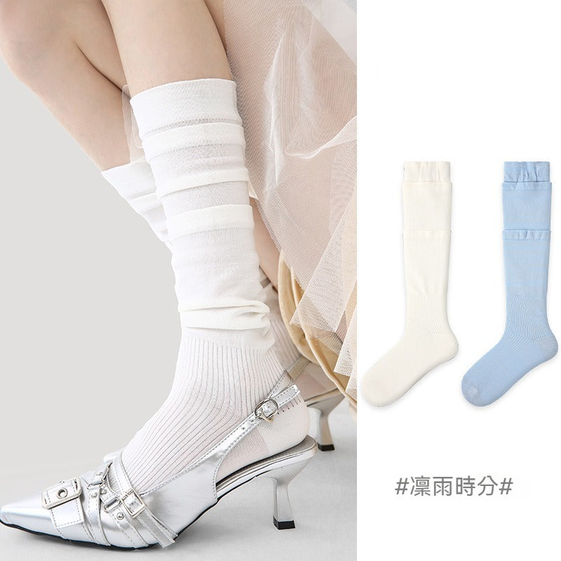 【春夏防蚊系列】2026春夏新款甜美防蚊襪星星顯瘦長筒襪小腿襪