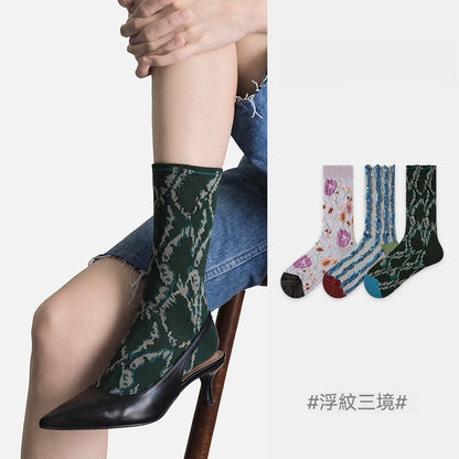 【乾爽導汗/運動加壓】不再濕黏！收緊腿部贅肉，穿出女團腿~夏季輕薄涼感壓力襪跑步騎行長筒襪小腿襪