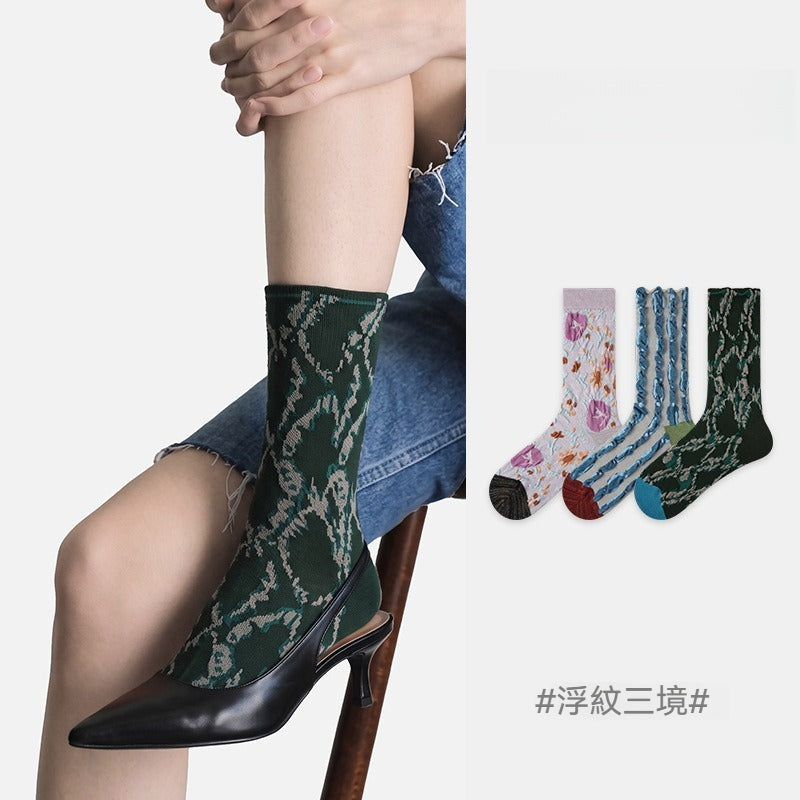 【乾爽導汗/運動加壓】不再濕黏！收緊腿部贅肉，穿出女團腿~夏季輕薄涼感壓力襪跑步騎行長筒襪小腿襪