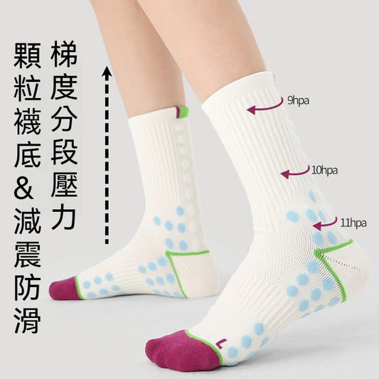 【毛巾襪底，中筒款壓力襪~】專爲運動而生！吸汗防臭~新款毛巾襪底分段式梯度分壓壓力襪中筒襪