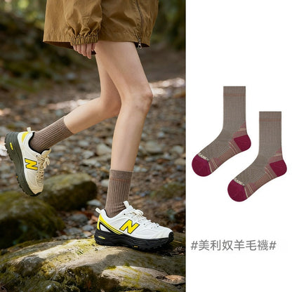 超值組合價【優質美利奴羊毛】冬天擺脫腳冷煩惱！徒步/登山必備~新款吸濕排汗防滑毛圈中筒襪