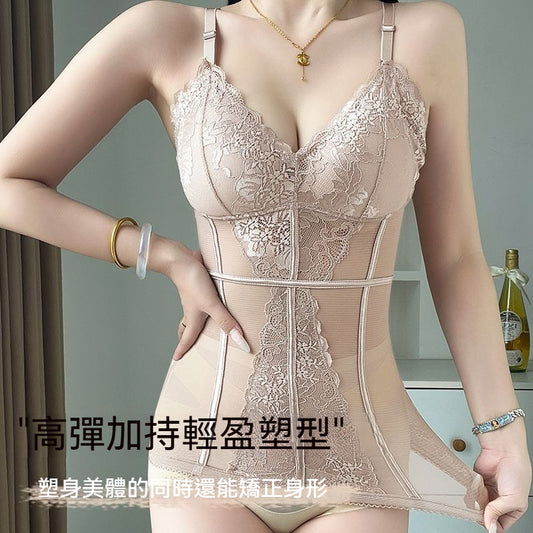 【一體式塑身，法式浪漫】美背高彈無勒感一體式免穿文胸無痕收腹塑身連體衣